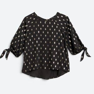 Stitch Fix Papermoon Black Silver Metallic Top Small
